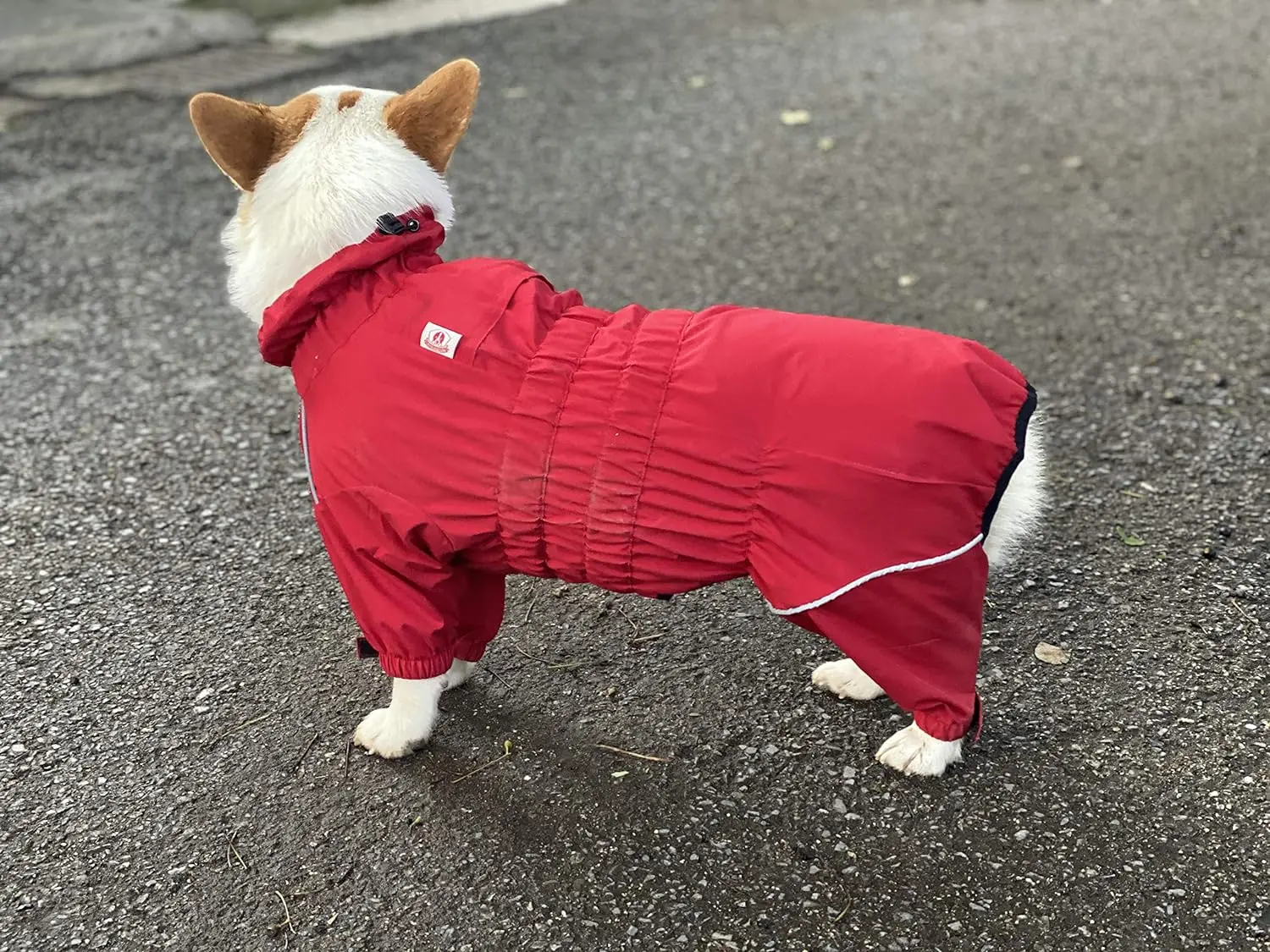 Dogs Waterproof Jacket, Lightweight Reflective Safety Dog Raincoat Windproof Snow-Proof Dog Vest for Corgis Dachshund