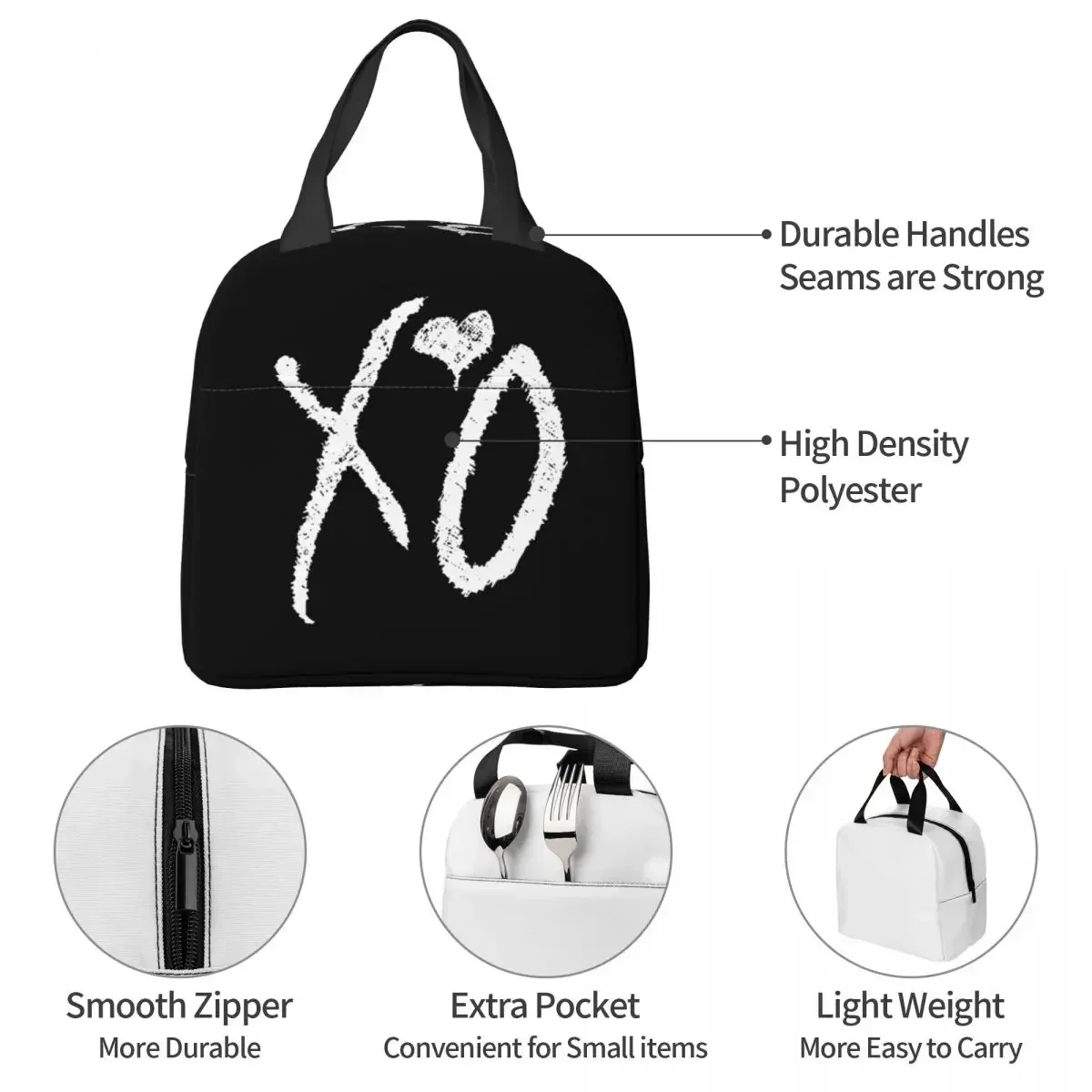 Rapper The Weeknd Insulated Lunch Bags Leakproof Meal Container Cooler Bag Tote Lunch Box Work Travel Food Handbags