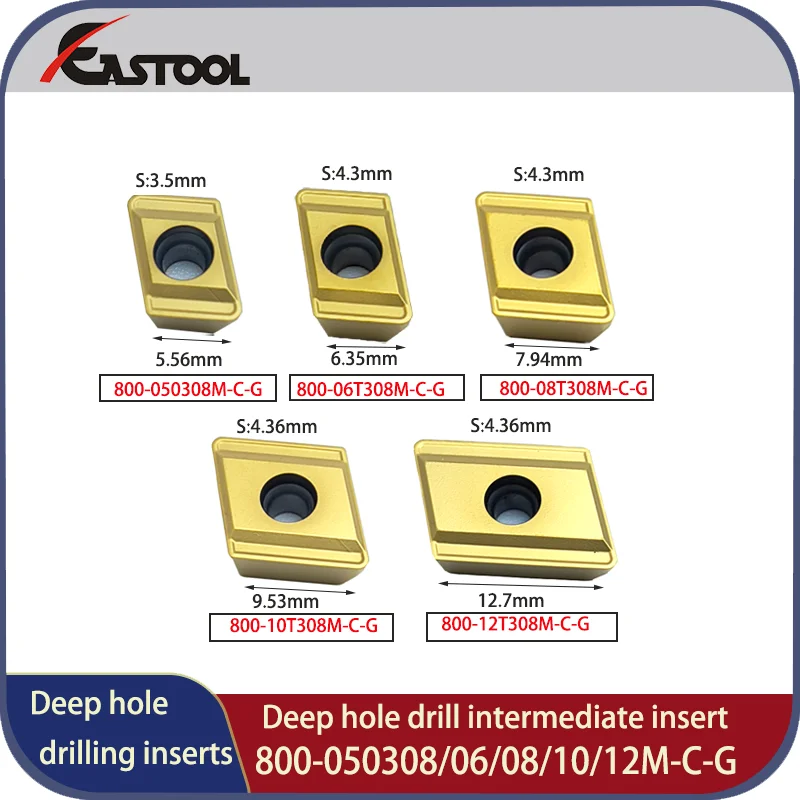 800 Deep Hole Drill intermediate inserts 800-050308M-C-G 800-08t308M-C-G BTA Deep Hole Drilling Machining tools 800-12T308M-C-G