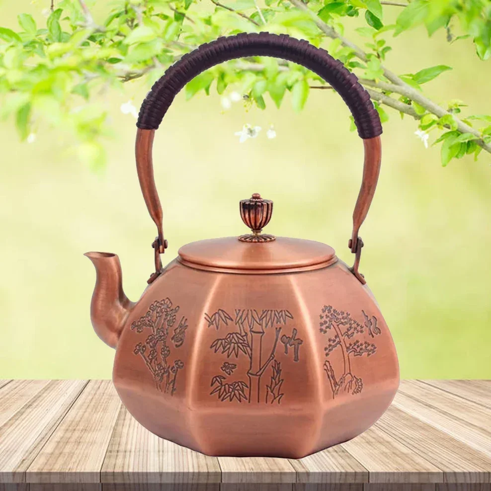 

1.65L Copper Kettle For Boiling Water Handmade Red Copper Teapot Octagonal Copper Kettle Home Boiling Teapot Health Tea Pot