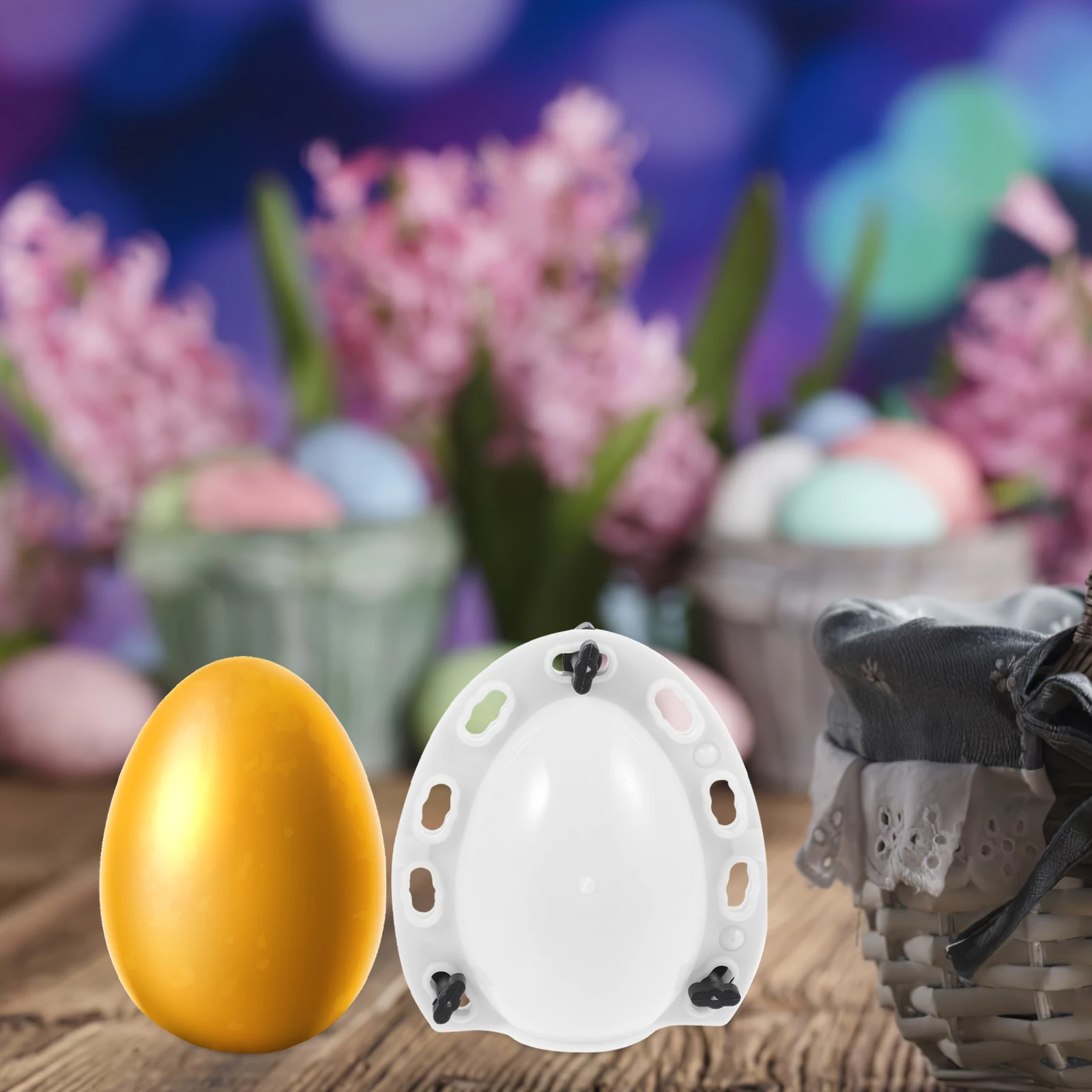 

Plastic Egg Mold DIY Party Reusable Washable Smooth Without Burrs Scratch Resistant Storage Easy Clean Golden