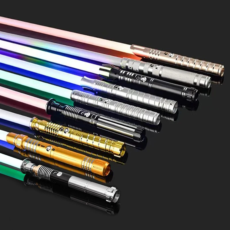 

Lightsaber RGB 16 Colors Metal Handle Double-edged Change Heavy Dueling Sound Two In One Light Metel Handle LED USB Charging