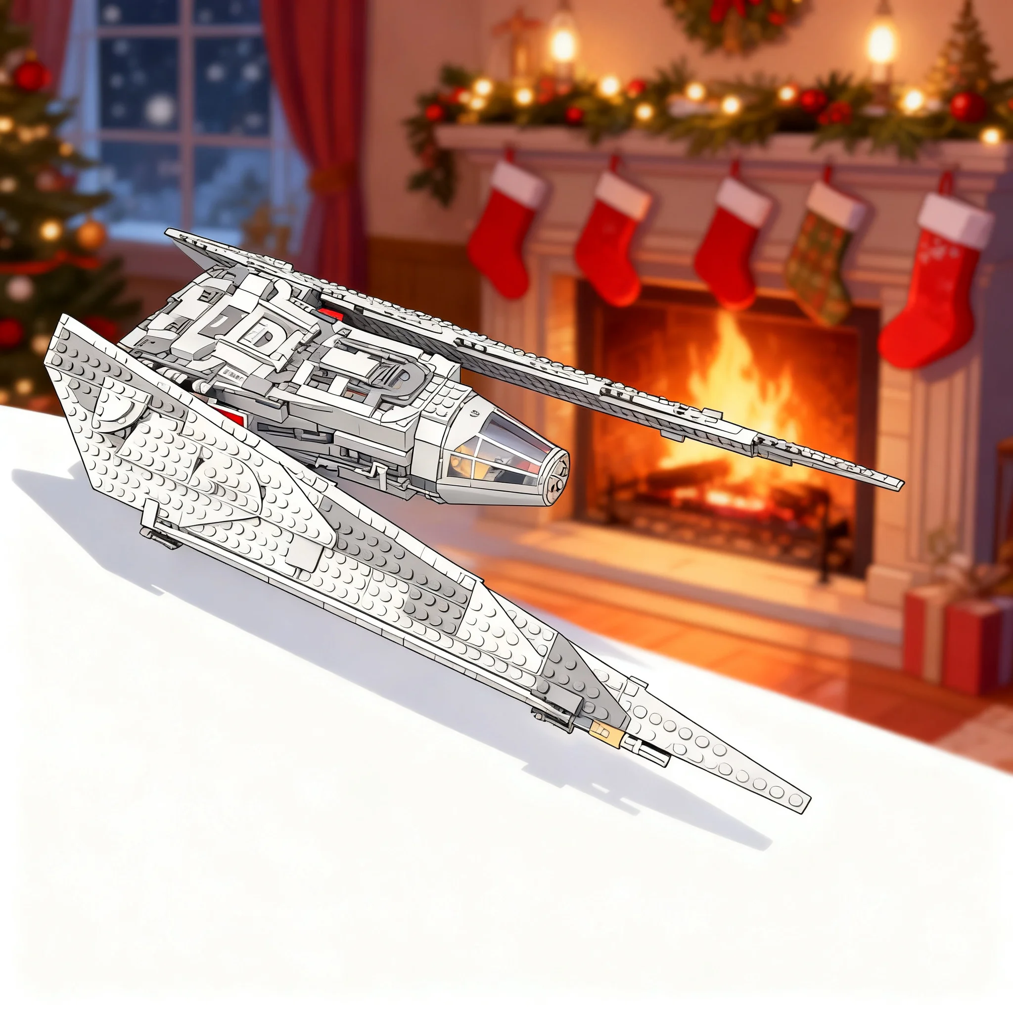 510-piezas-moc-star-battle-din-djarin's-mandalorian-dropship-modelo-de-bloques-de-construccion-arquitectura-regalo-de-navidad-juguete-creativo-de-cumpleanos
