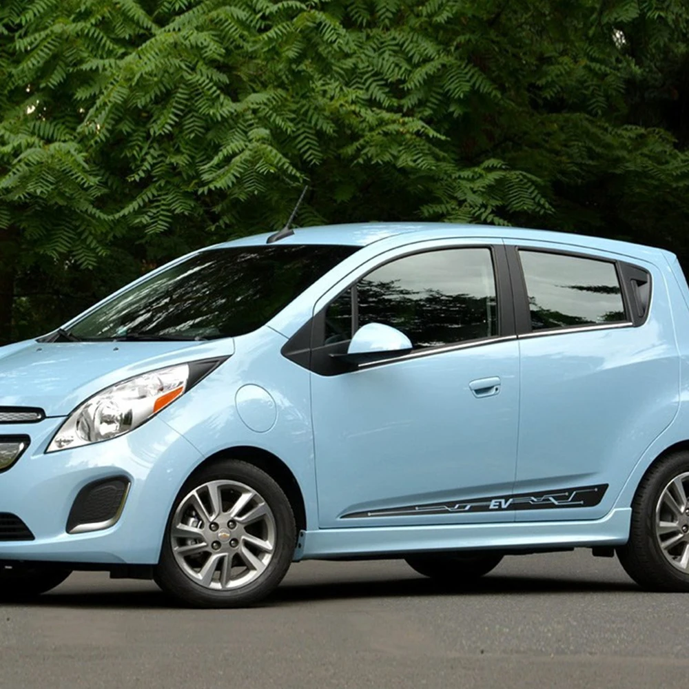 

2 шт., боковые наклейки на дверь автомобиля для Chevrolet Spark EV, тюнинг, автоаксессуары, виниловая пленка, наклейки, автомобильная спортивная Стайлинг, графика