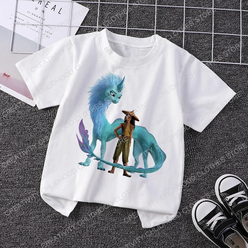 

Raya and The Last Dragon Children T Shirt Disney Kawaii Anime Cartoons Kid Boy Girl T-shirt Casual Clothes Tee Tops Short Sleeve