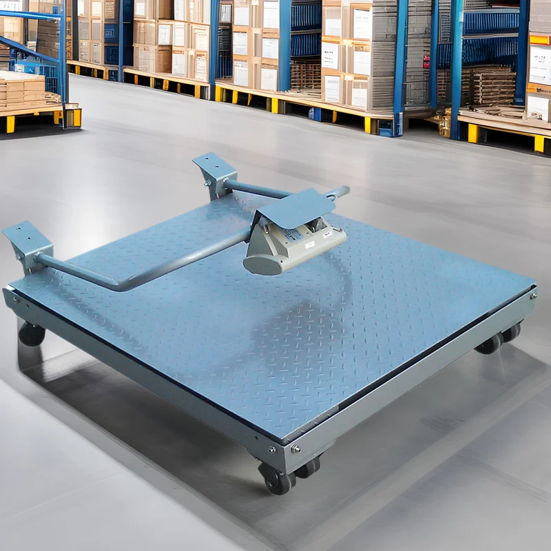 

Hand-pushed mobile floor scale 1-5 tons, small electronic floor scale with rollers