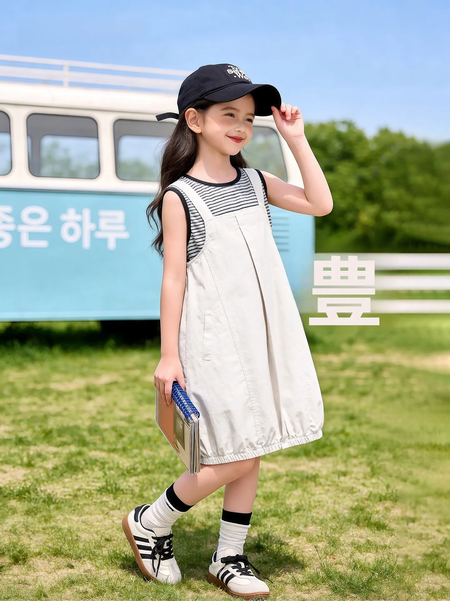 girls-summer-outfit-2026-new-fashion-children's-clothing-flower-bud-halter-dress-two-piece-set-princess-skirt-breathable-mate