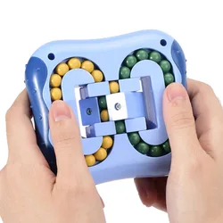 Hot Sale Fingertip Fidget Toys Kids Intelligence Game Anti-Stress Rotating Magic Bean Cube Stress Relief Toy for Adults