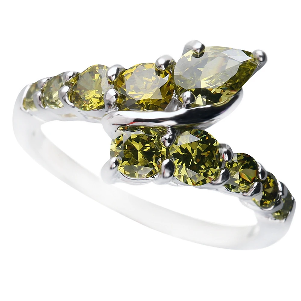 4*5mm Olivine Peridot 925 Sterling Silver GemStone Ring Size 5.5 6.5 7.5 8.5 Q1242-G