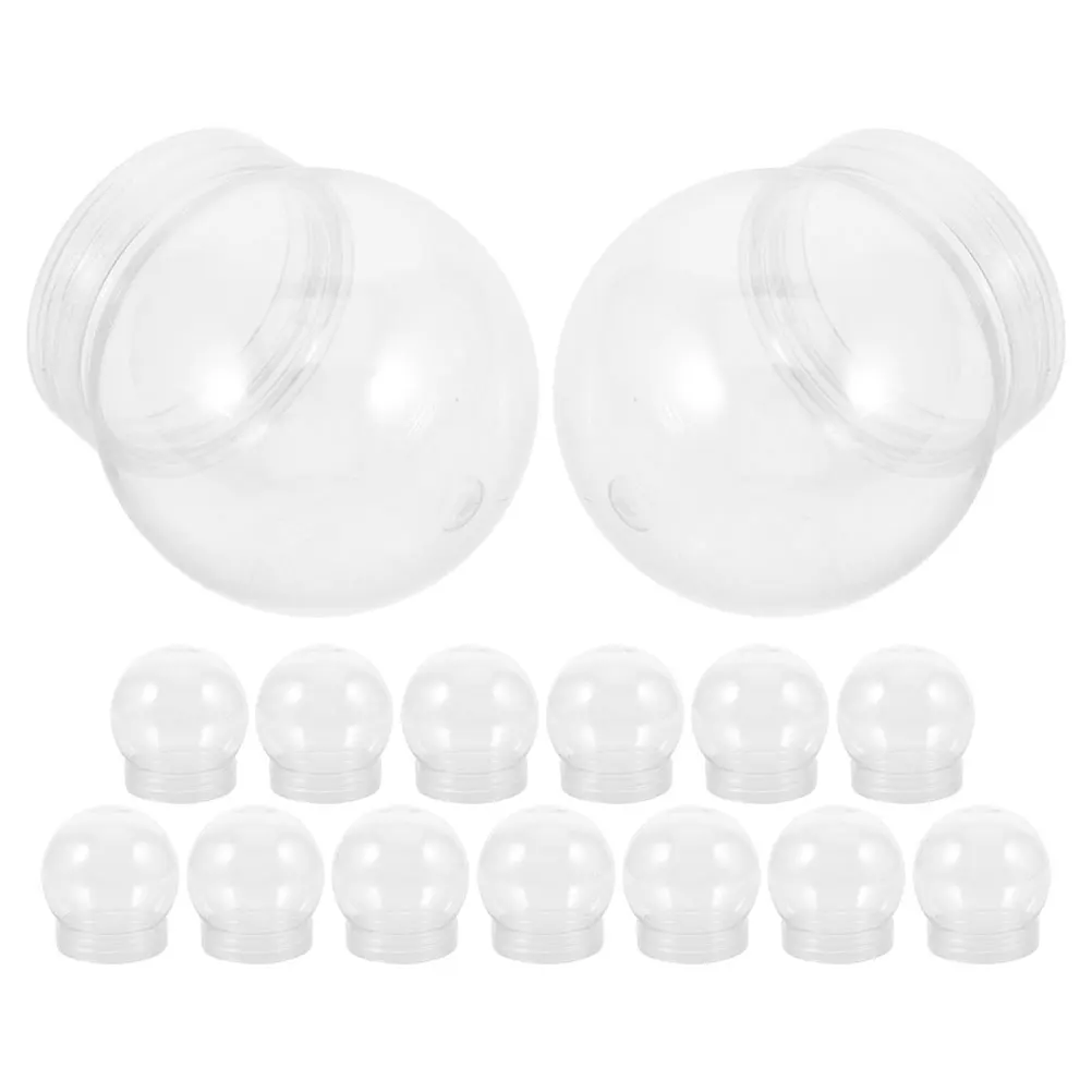

15 Pcs Accessories 4 Inch Round DIY Snow Globe Kit Christmas Decor Plastic Parts Craft Supplies Winter Gifts