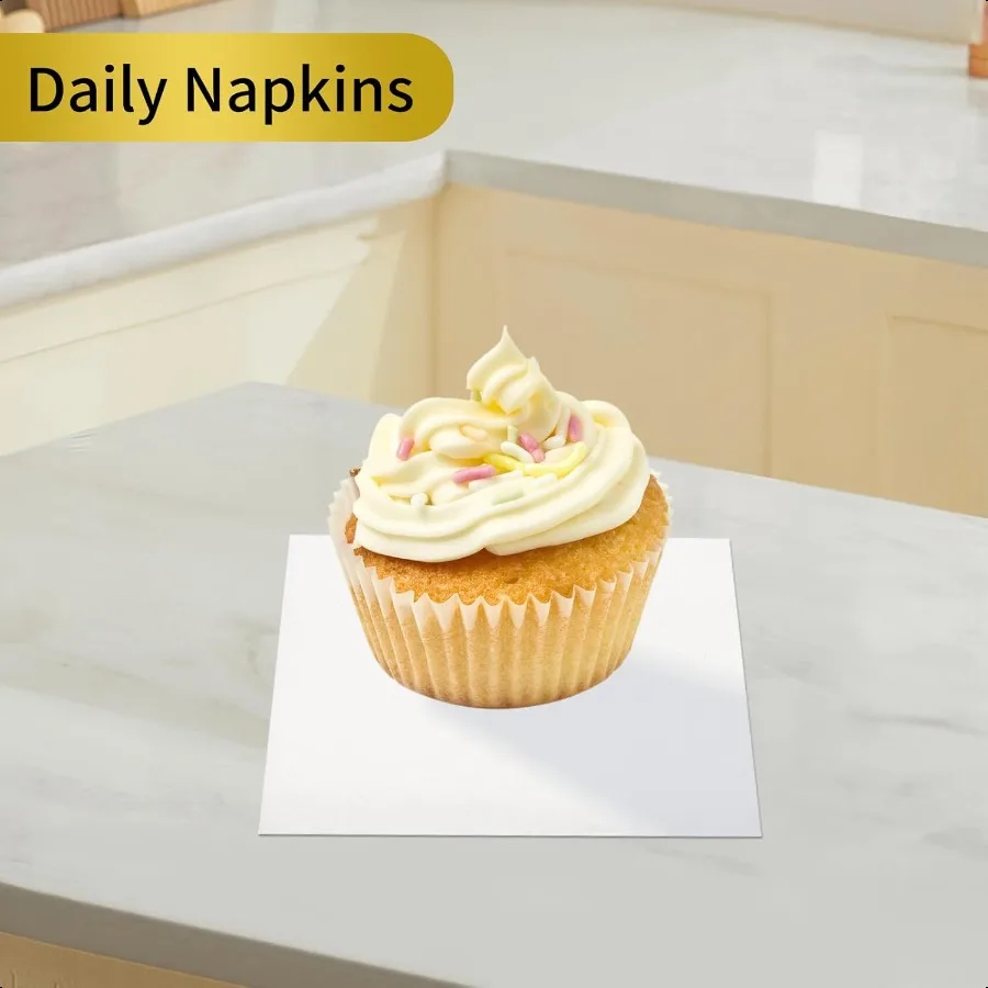 Tovaglioli da cocktail 400 tovaglioli bianchi a 2 strati 5,5x5,5 pollici tovaglioli per bevande piegati carta per cena matrimonio bar festa di compleanno