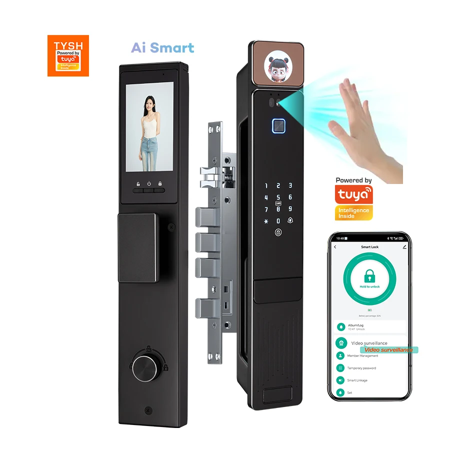 

STLF Digital Security Lock 3d Face Recgonistion Palm Vein Tuya Wifi Smart Door Lock With Intercom and Fingerprint