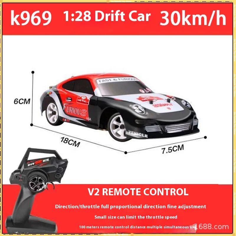 WL 1:28 szybki zdalnie sterowany samochód komarowy z napędem na cztery koła K989 dorosły chłopiec elektryczny RC model samochodu konkursowego K969