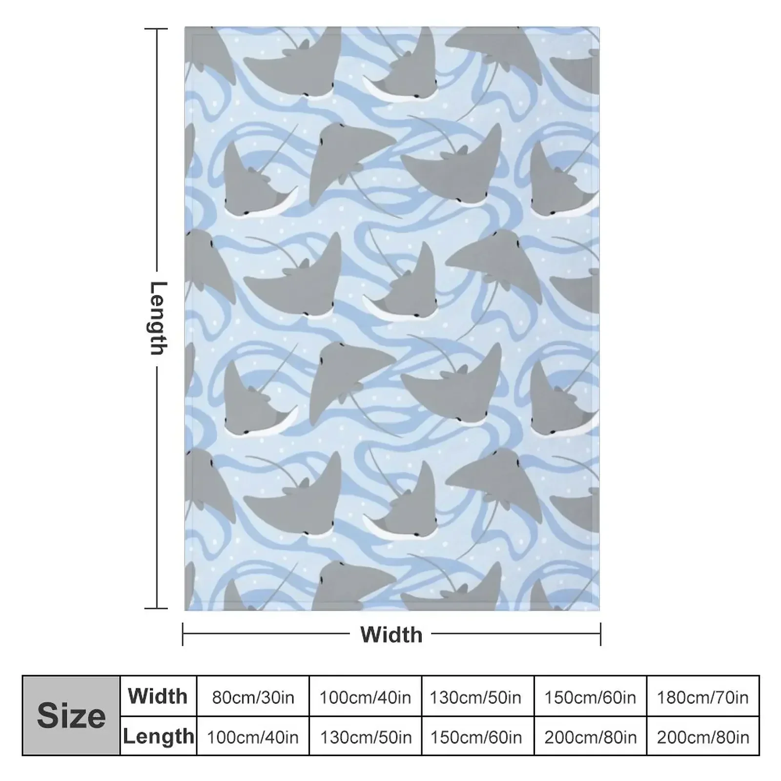 Stingrays - Cownose Ray - Sticker Pack Throw Blanket couch cozy soft plush fuzzy picnic outdoor blanket