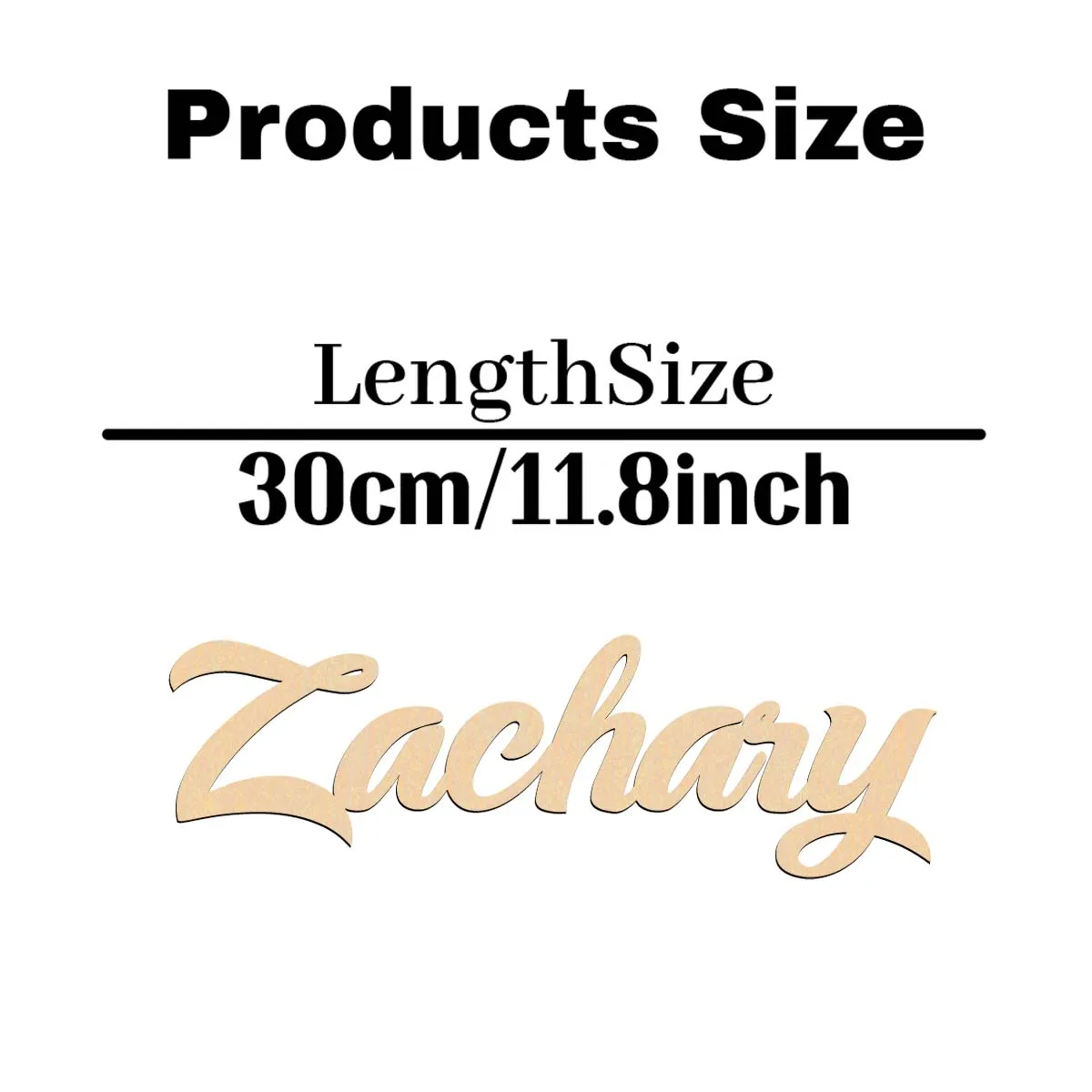 1 Stück Heimdekoration Zachary Beispiel Anpassbarer Name Holztafel Lasergeschnittenes Schild Holzdekor Türbehang Dekor