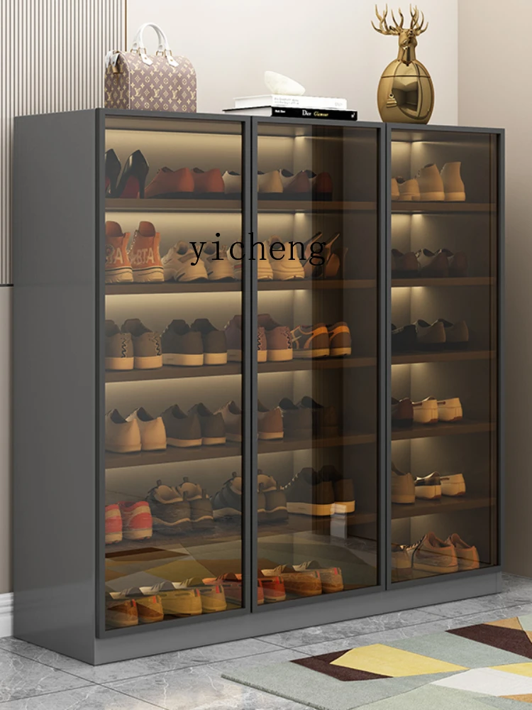 Xl Shoe Cabinet Home Doorway Indoor Glass Door Multi-Layer Dustproof High-Capacity Shoes Cabinet