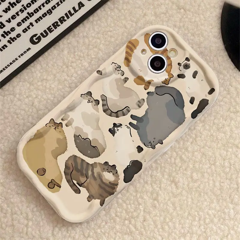 Graffiti Cat Phone Cases For OPPO A17 A16  A53 A32 A33 A57 5G A15 A3S A5S  A54 A31 A9 A5 2020 A55 A74 A95 4G A96 A52 A72 A92