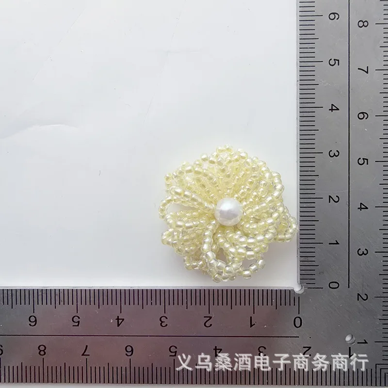 Pearl Beaded Flower Shoe Charm Accessory for Crocs Jelly Shoes DIY 3D Buckle Decoration Korean Style Crystal view 4