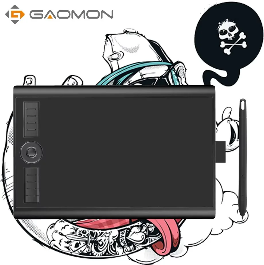 Gaomon M10K Graphics Tablet 10x6 Inch Drawing Tablets with Battery-Free Pen 8192 Levels Pressure Stylus 10 Press Keys