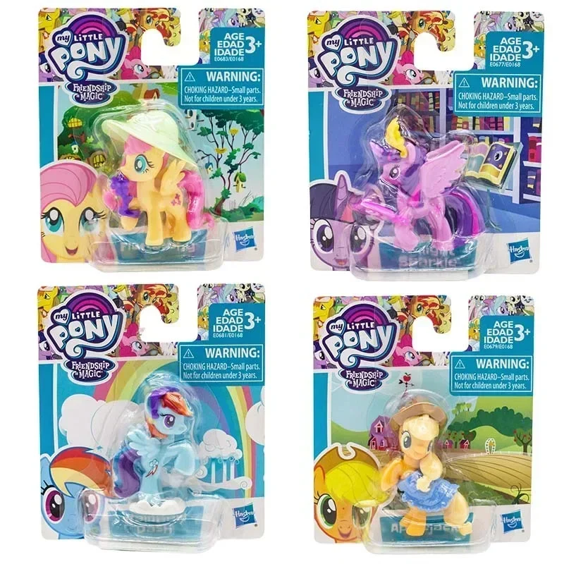 Hasbro-figuras de acción de My Little Pony, Mini Story, Twilight Friendship is Magic, Applejack Fluttershy, modelo de juguete