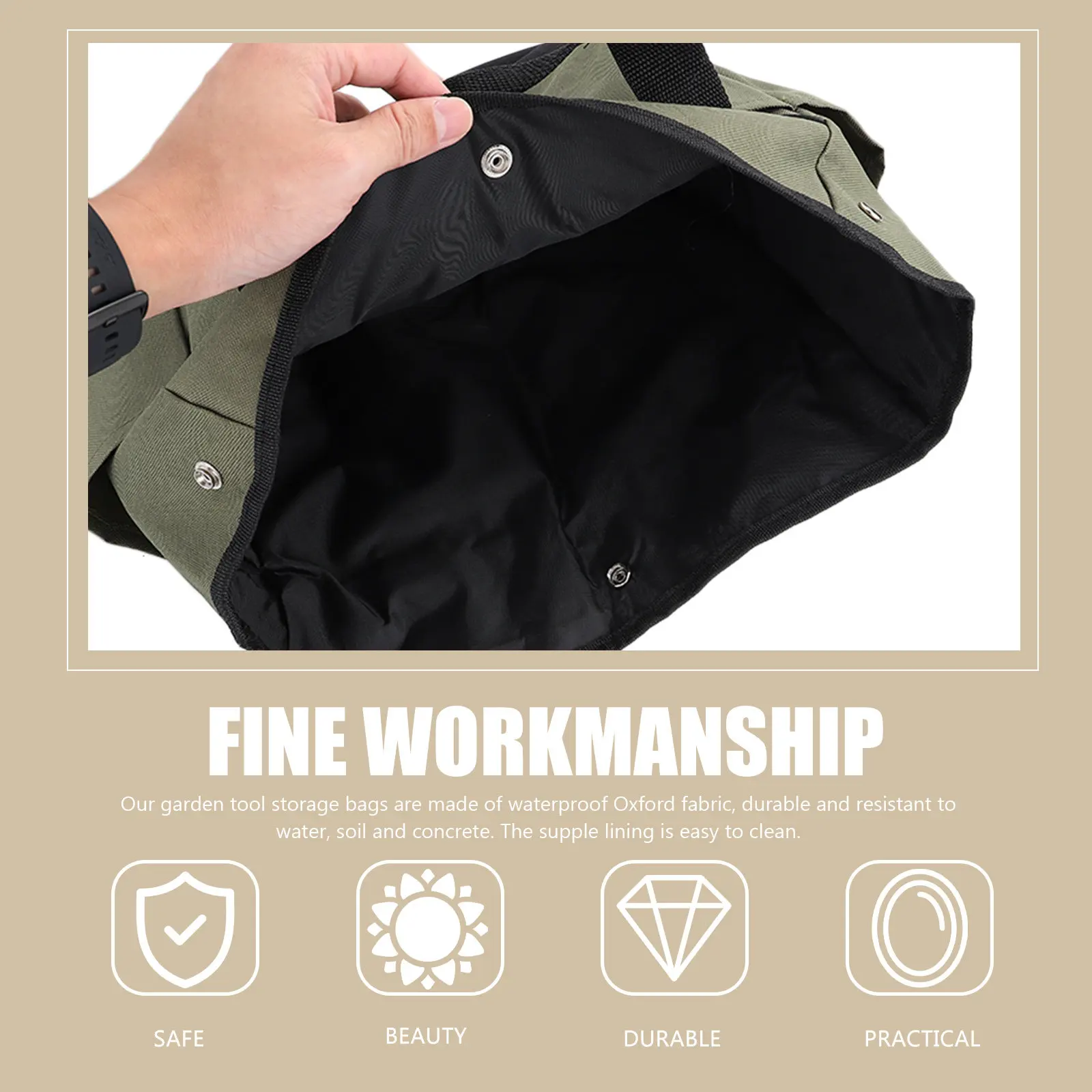 

Прочная сумка для садовых инструментов с несколькими карманами из ткани Оксфорд, органайзер для хранения садового инвентаря, чехол для садовых инструментов