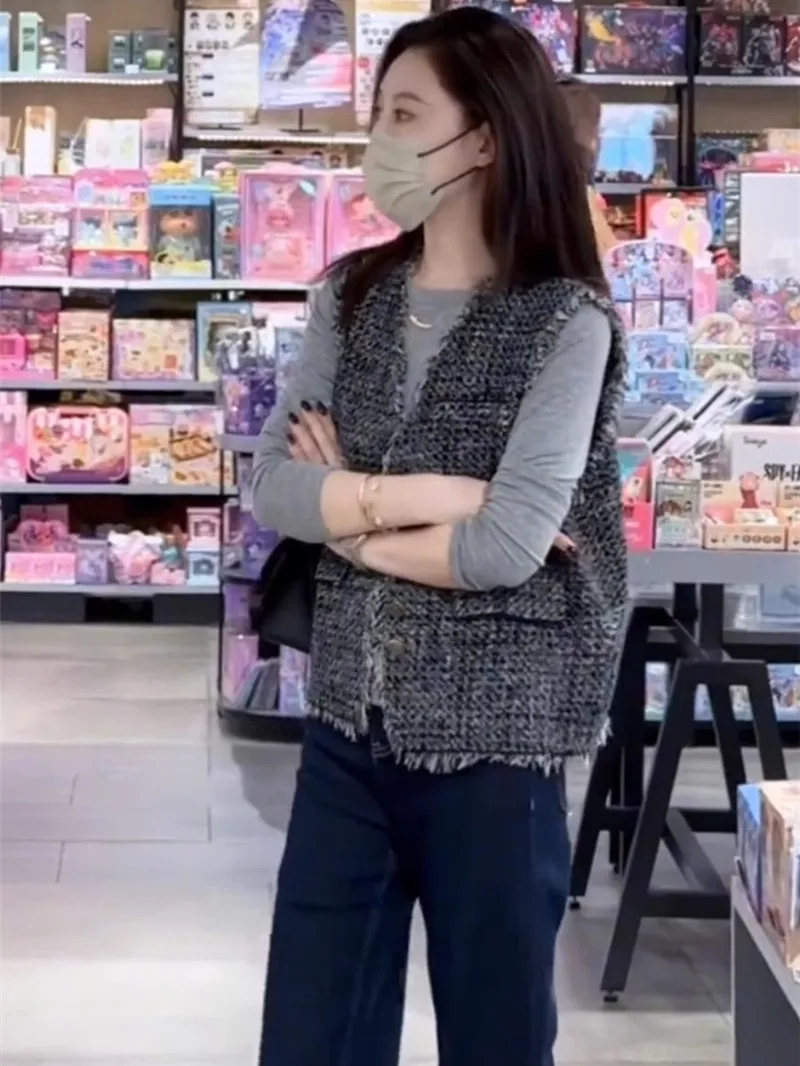 

Small Square id Sle Women's Vest Autumn New Loose Fit Korean Version High-End Feeling ort Size Outerwear