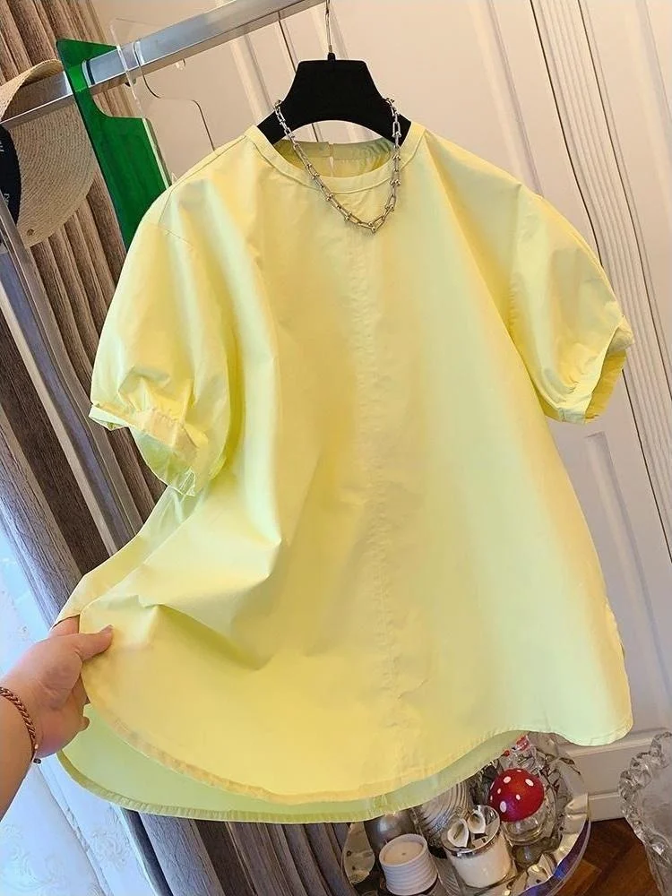 

Уникальная супер красивая свободная женская кукла Bubble Sve ort Sve irt, большой топ, корейская смесь хлопка