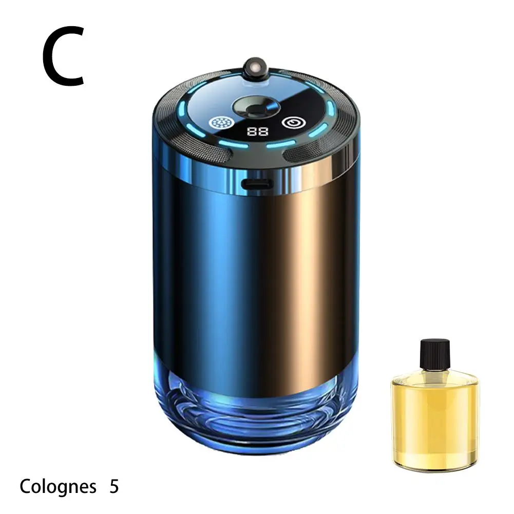 NONE Intelligenter Auto-Lufterfrischer, wiederaufladbarer Auto-Aroma-Diffusor, 5 Stufen einstellbarer intelligenter Auto-Diffusor 5