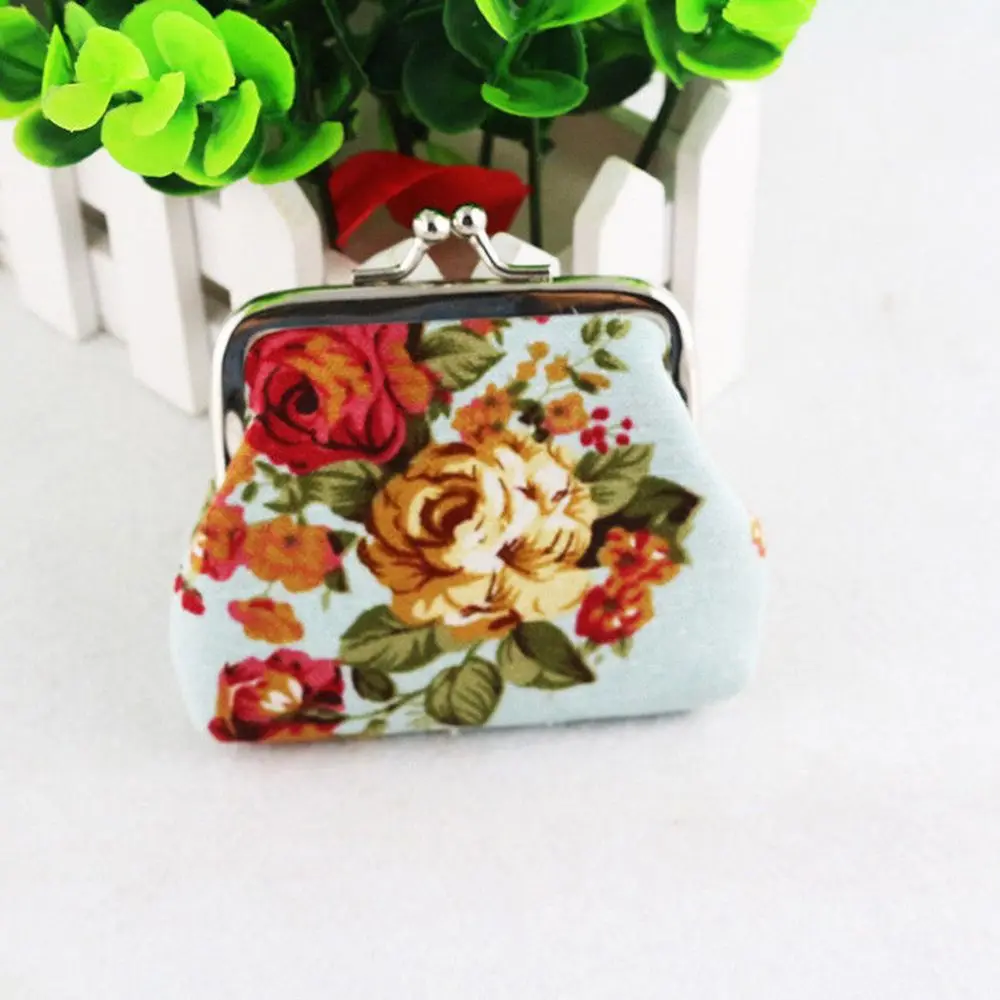 Floral Women  Hasp Vintage Flower Retro Small Wallet Clutch Bag Credit Card Holder Coin Purse