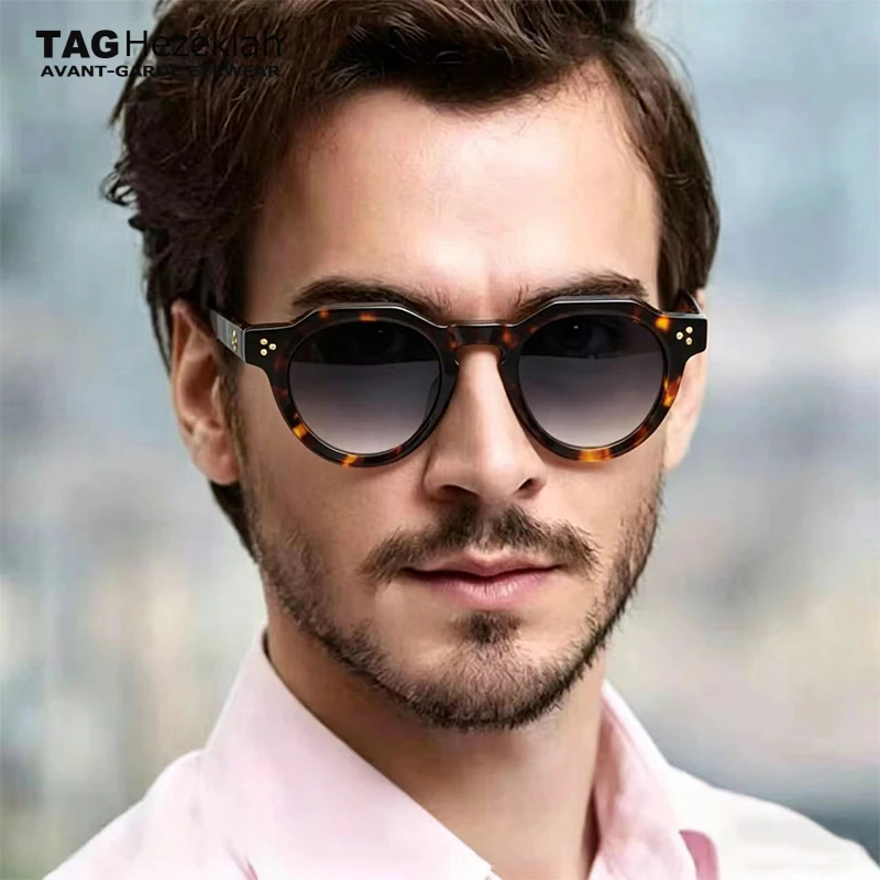 

Солнцезащитные очки TAG Hezekiah класса люкс, винтажные, унисекс, ретро, для вождения, модные, из ацетата, высокого качества, 2026, круглые