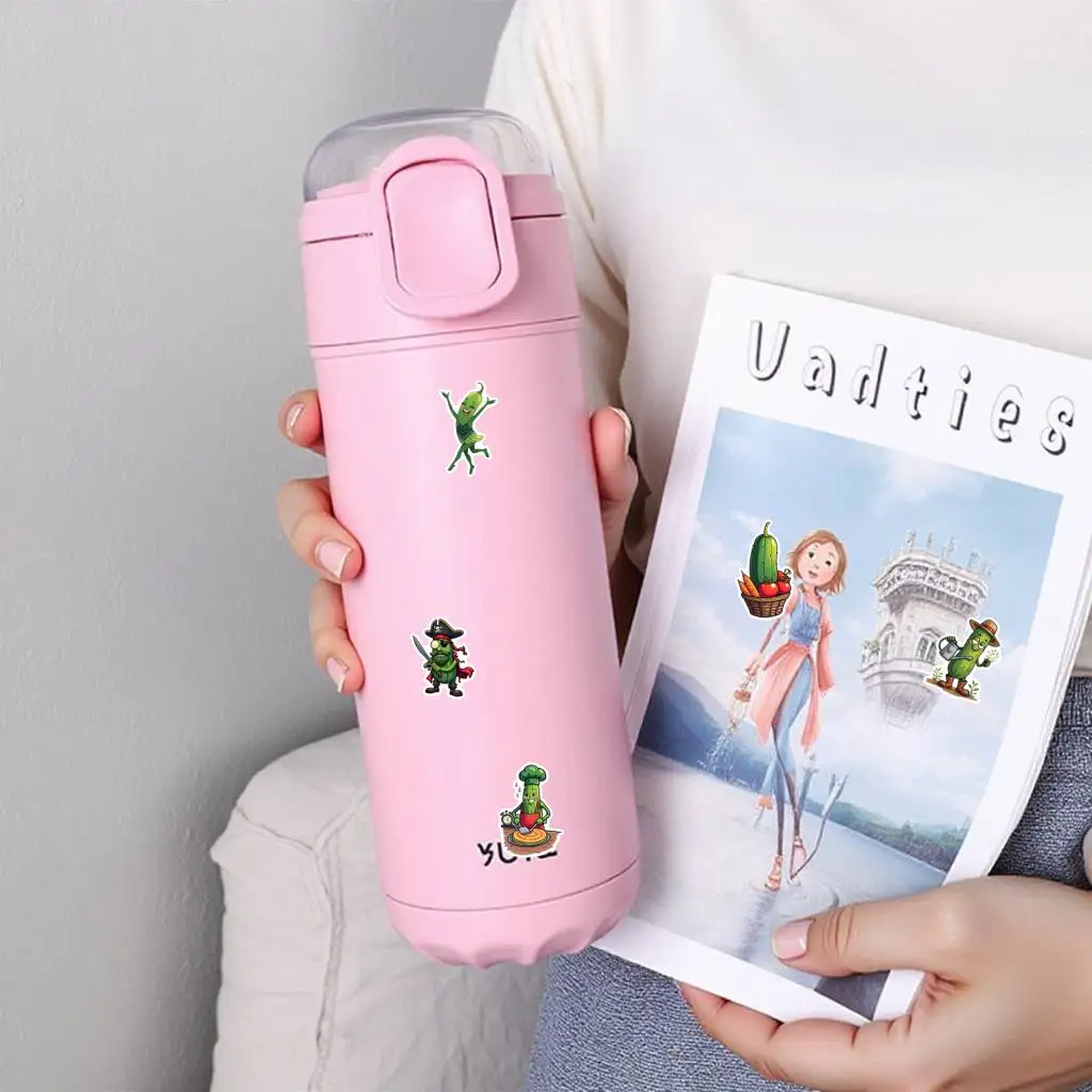 35pcs-50pcs Humorous Vegetable Personification Stickers Cartoon Pickle Characters Stationery Stickers Cartoon Stickers For DIY