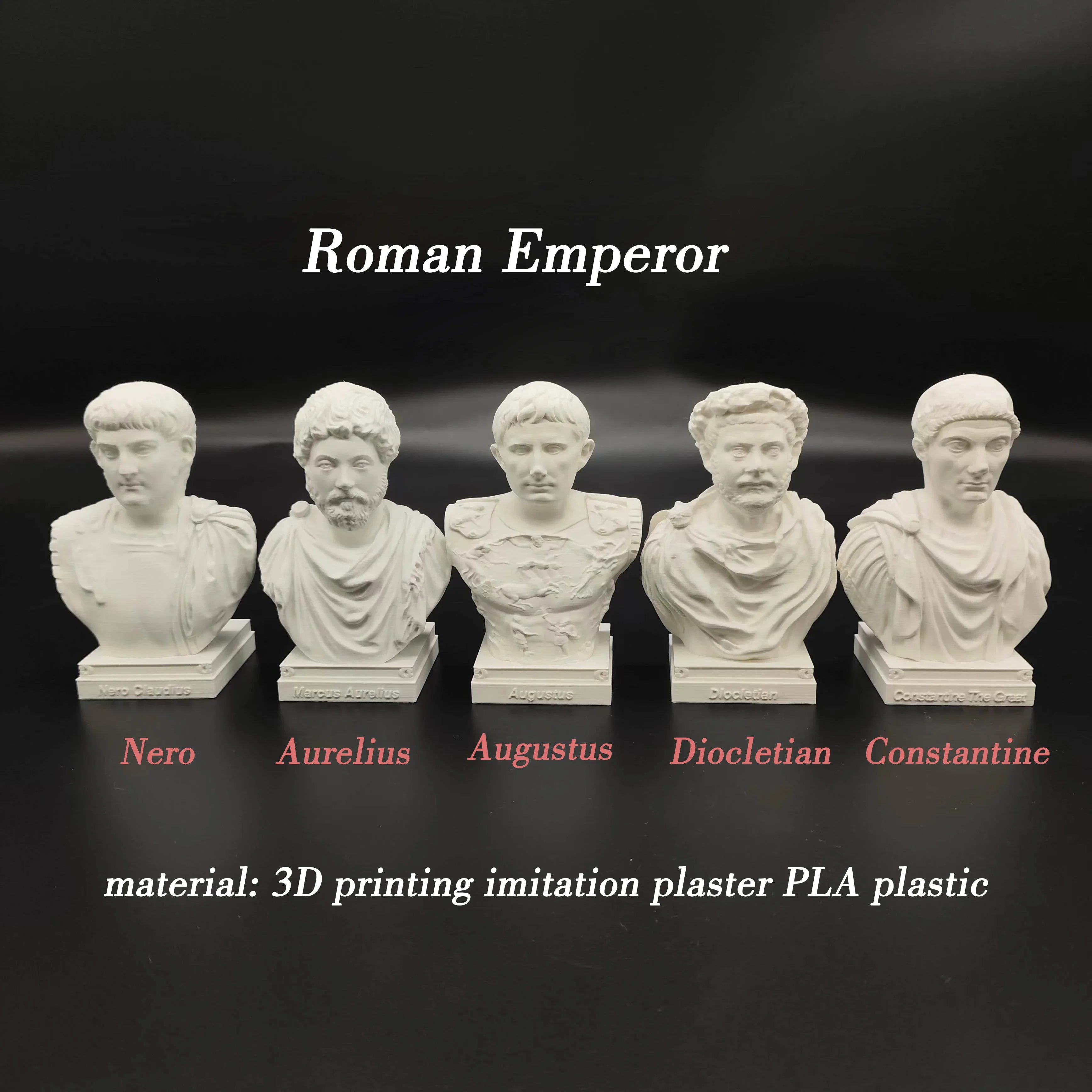 Statue of Roman Emperor Nero, Aurelius, Augustus, Diocletian, Constantine Imitation Plaster Statues as Souvenirs