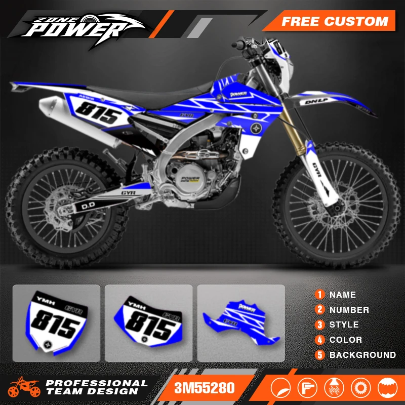 Powerzone For Yamaha WRF450 2016 2017 2018 YZF450X 2015 2016 2017 2018 Custom Backgrounds Graphics Decals Sticker Kits 09