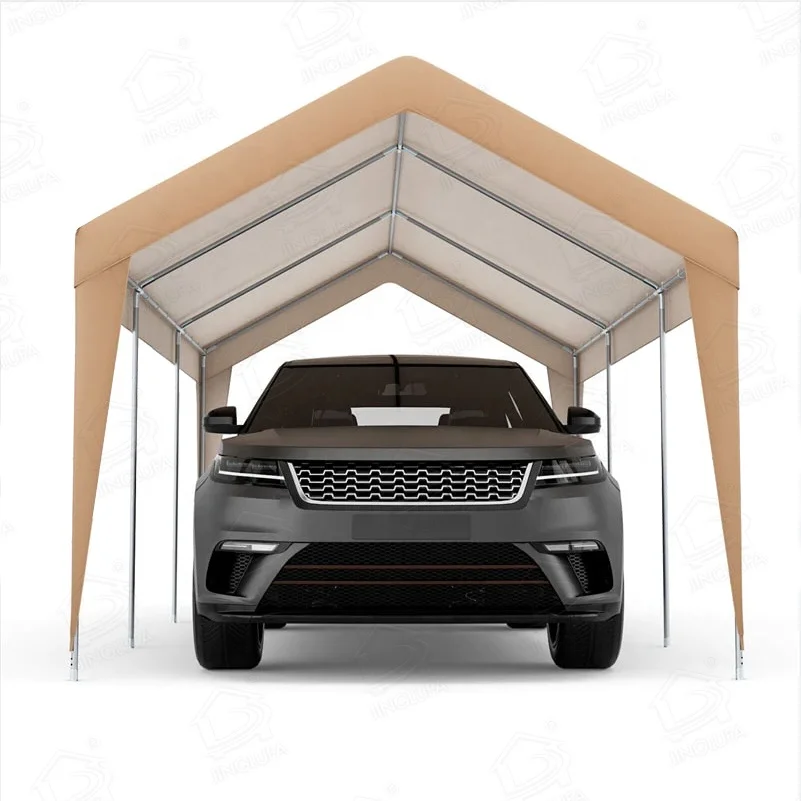 

10 X 20 Feet Heavy Duty Steel Frame Portable Garage Carport Canopy Tent With Removable Sidewall