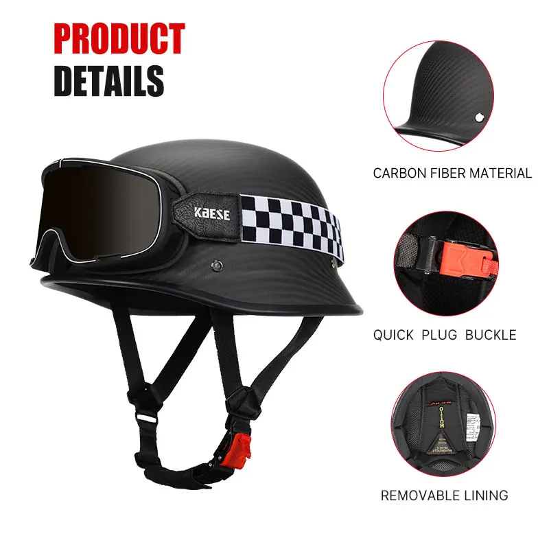 Ultralichte Koolstofvezel Half Gezicht Helm 1/2 Low Profile Motorhelmen Mannen Vrouwen Alle Seizoenen Cascos Para Motos Dot Goedgekeurd