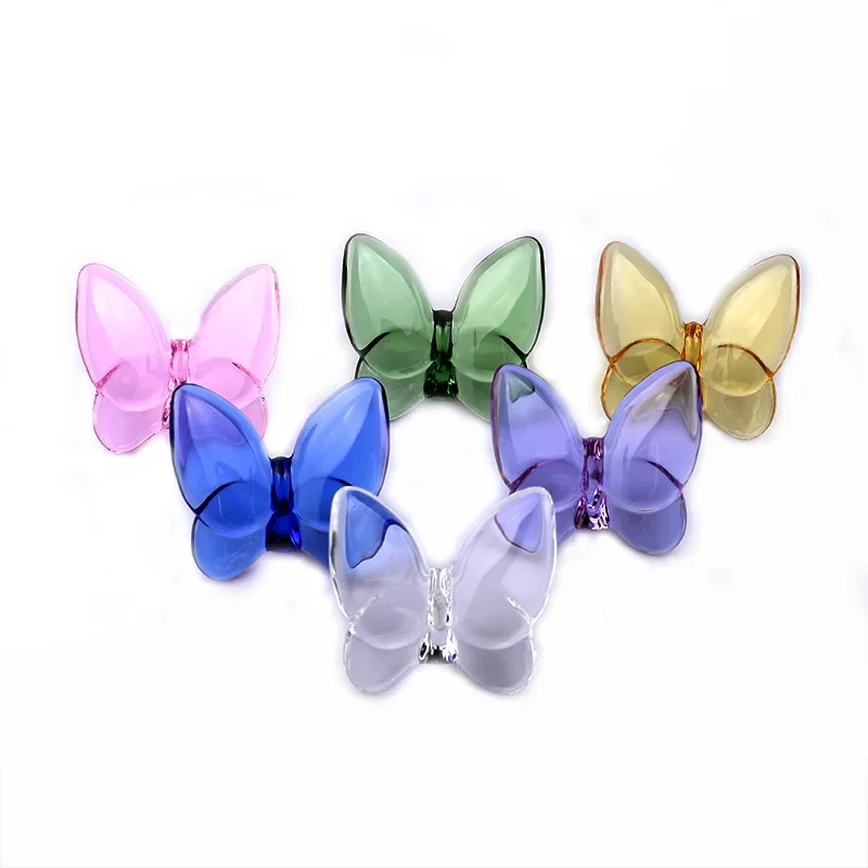 Colored Glaze Crystal Butterfly Ornaments Home Decoration Crafts Holiday Party Gifts Mariposas Decorativas Decors Room Aesthetic