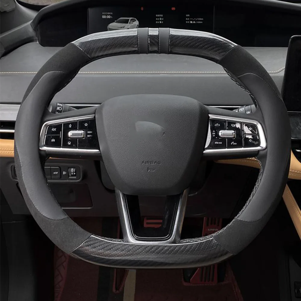 

Car Steering Wheel Cover Leather Steering Wheel Anti-slip Decor Protection 2021 2022 23 2024 For Changan UNIK UNI-K Accessories