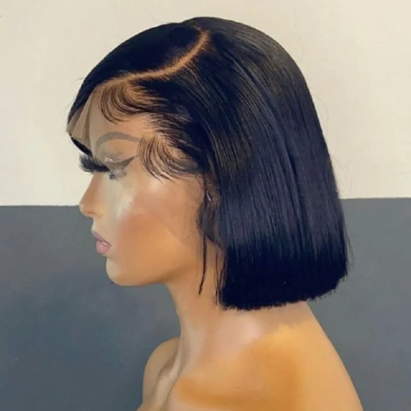 

7x5 Straight Bob Wigs For Women Transparent Lace Front Human Hair Wigs Natural Hair Line Glueless Pre Cut Lace Ready To Wear Wig