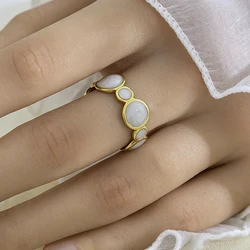 2026 Trendy Shell Geometry Rings for Women Simple Vintage Silver Color Elegant Wedding Party Jewelry Accessories Gift