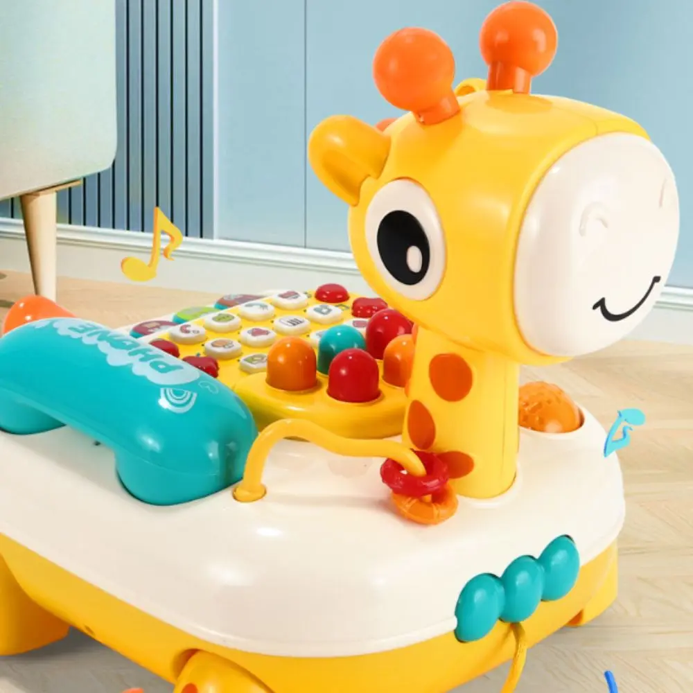 Jouet de voiture de téléphone d'élan avec roues, jouets téléphoniques émulés whack-a-taupe, éducation précoce, Simulation Montessori, téléphone fixe