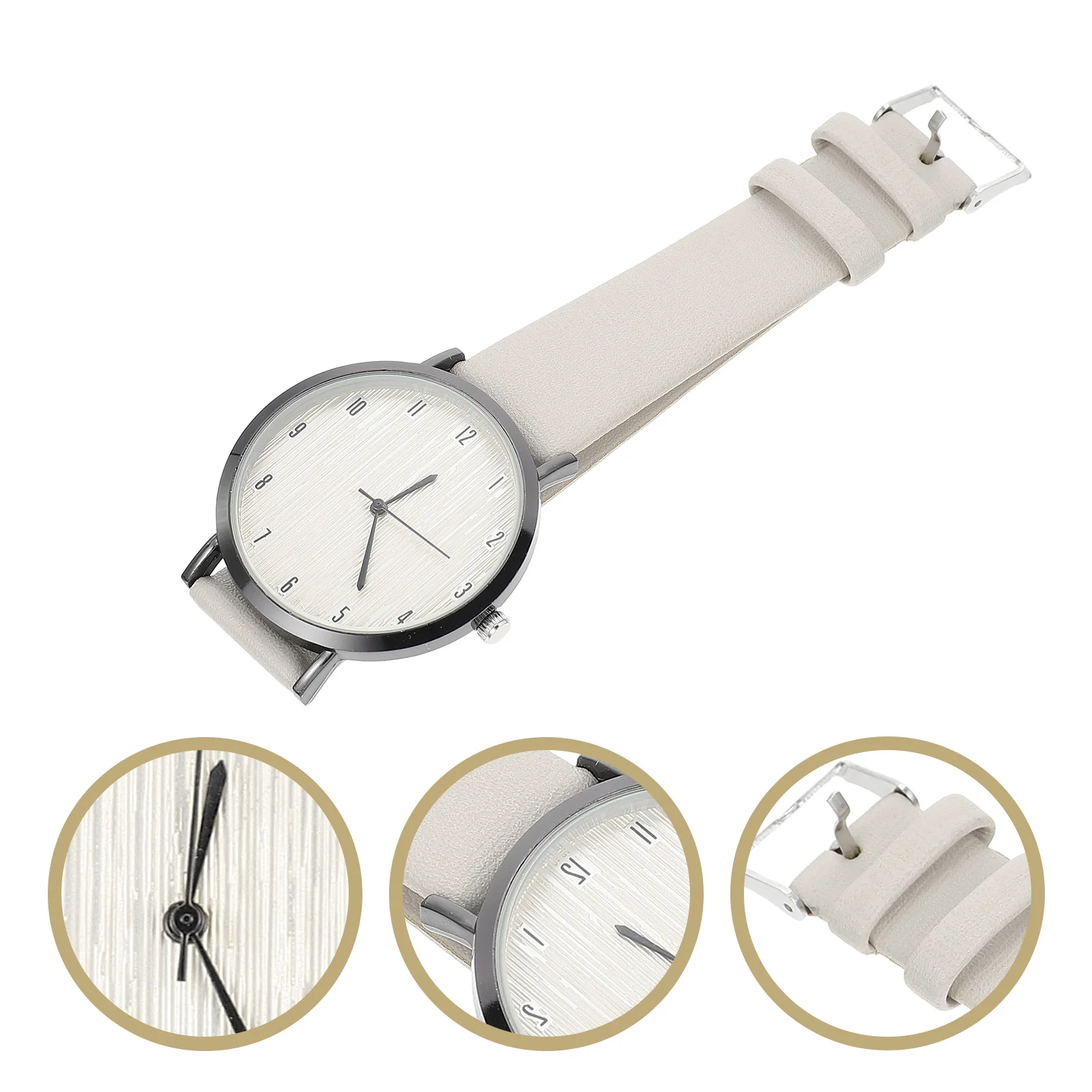 Quartz Watch Women Wrist Watches Stylish Strap Wood Grain Dial Fashion Casual Event Precise Timekeeping