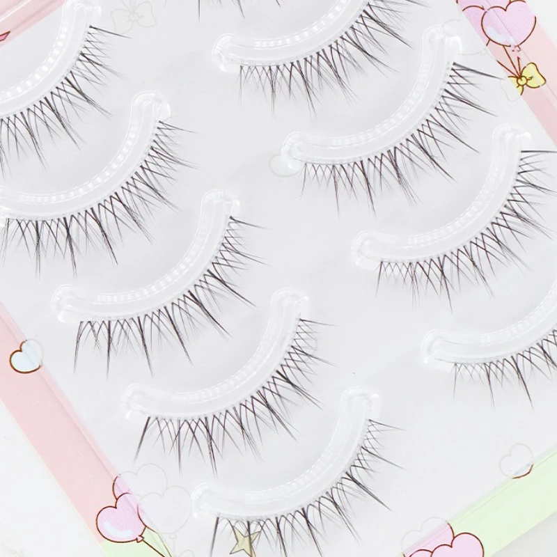 マンガまつげ羽のように軽いつけまつげ超自然なフルストリップ透明バンド初心者のための偽まつげラッシュ
