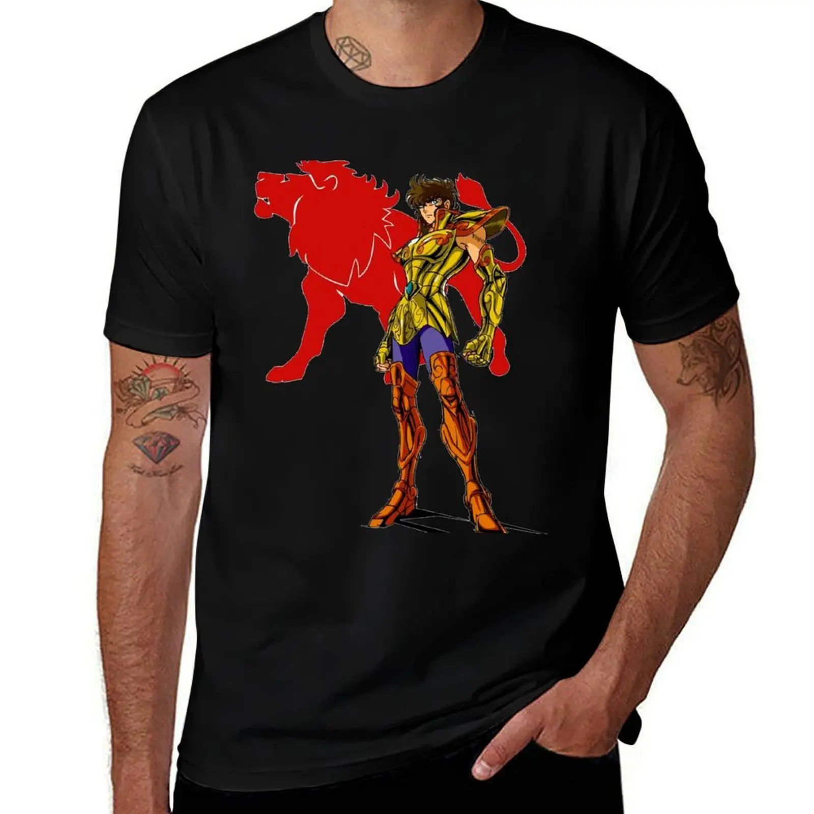 

funny Leo T-Shirt Knight t the shirts for Gold cotton shirt pack man t of cotton Constellation