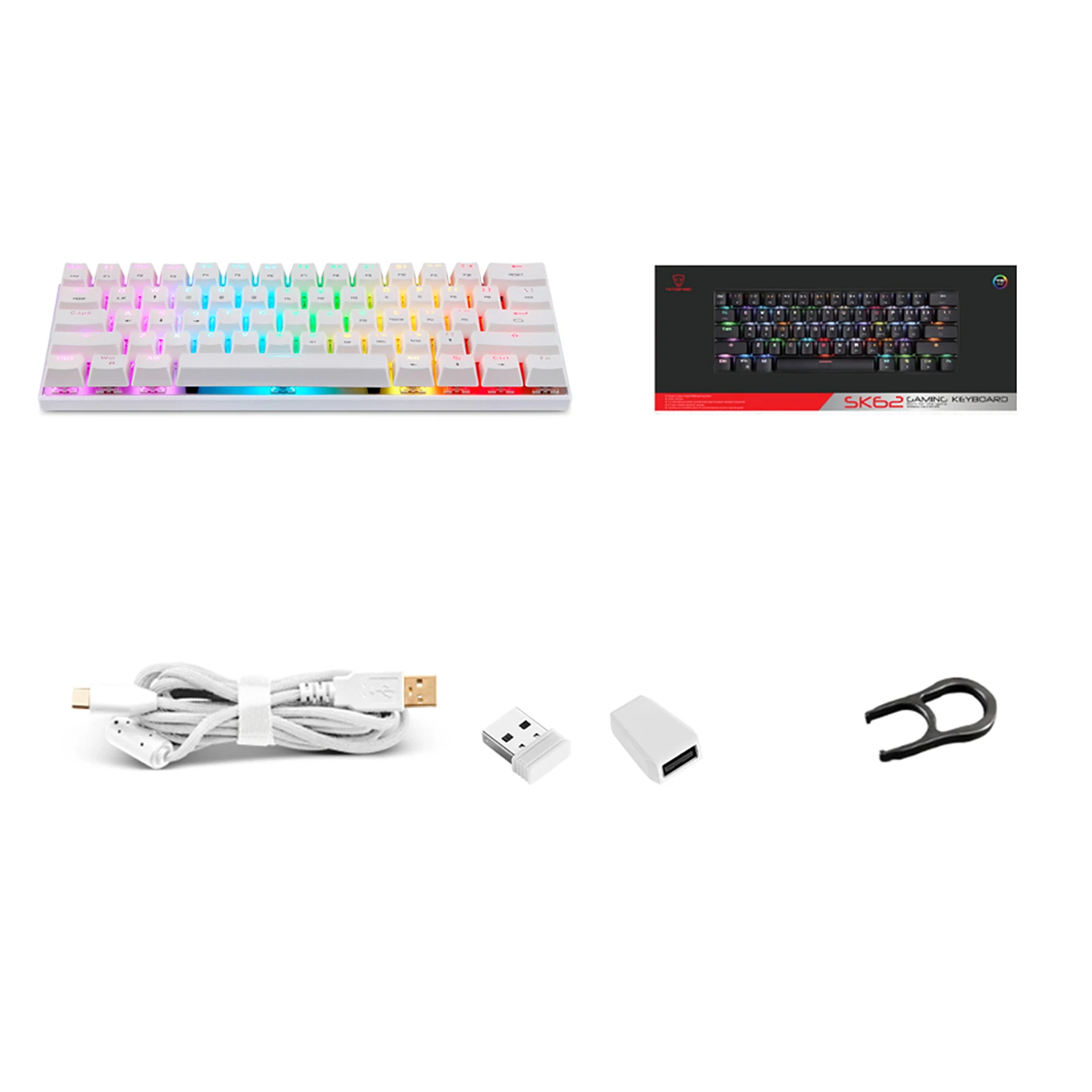 

Digital Motospeed SK62 BT Wireless Gaming Mechanical Keyboard 61 Keys RGB Backlight Blue Switch Macro Drive For Laptop PC