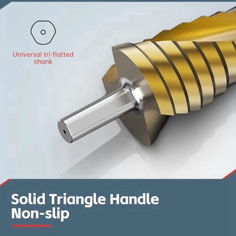 Conjunto de brocas passo, 3 peças de brocas passo de titânio, brocas cônicas métricas de 4mm a 32mm para metal, madeira, pvc