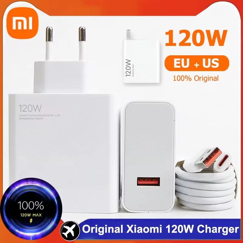 Xiaomi 120W Fast Charger PD 3.0 Original Quick Turbo Charging Power Adapter 6A USB Type C Cable For Samsung Mi Ultra Note 12