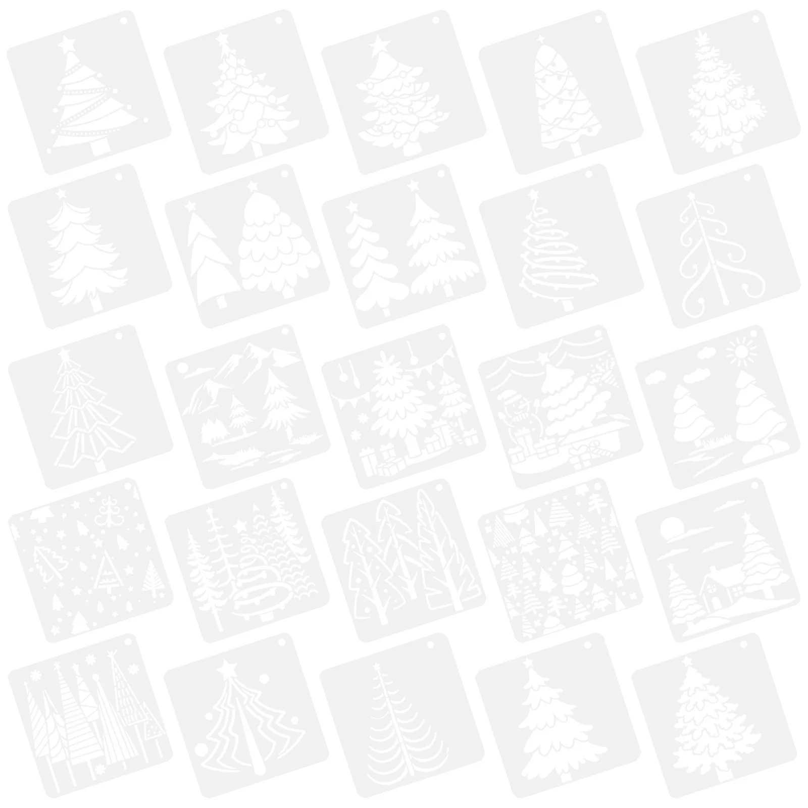

25Pcs Christmas Stencils for Wood Painting Multipurpose DIY Supplies Graffiti Templates Art Craft Accessories Festive Cards Home