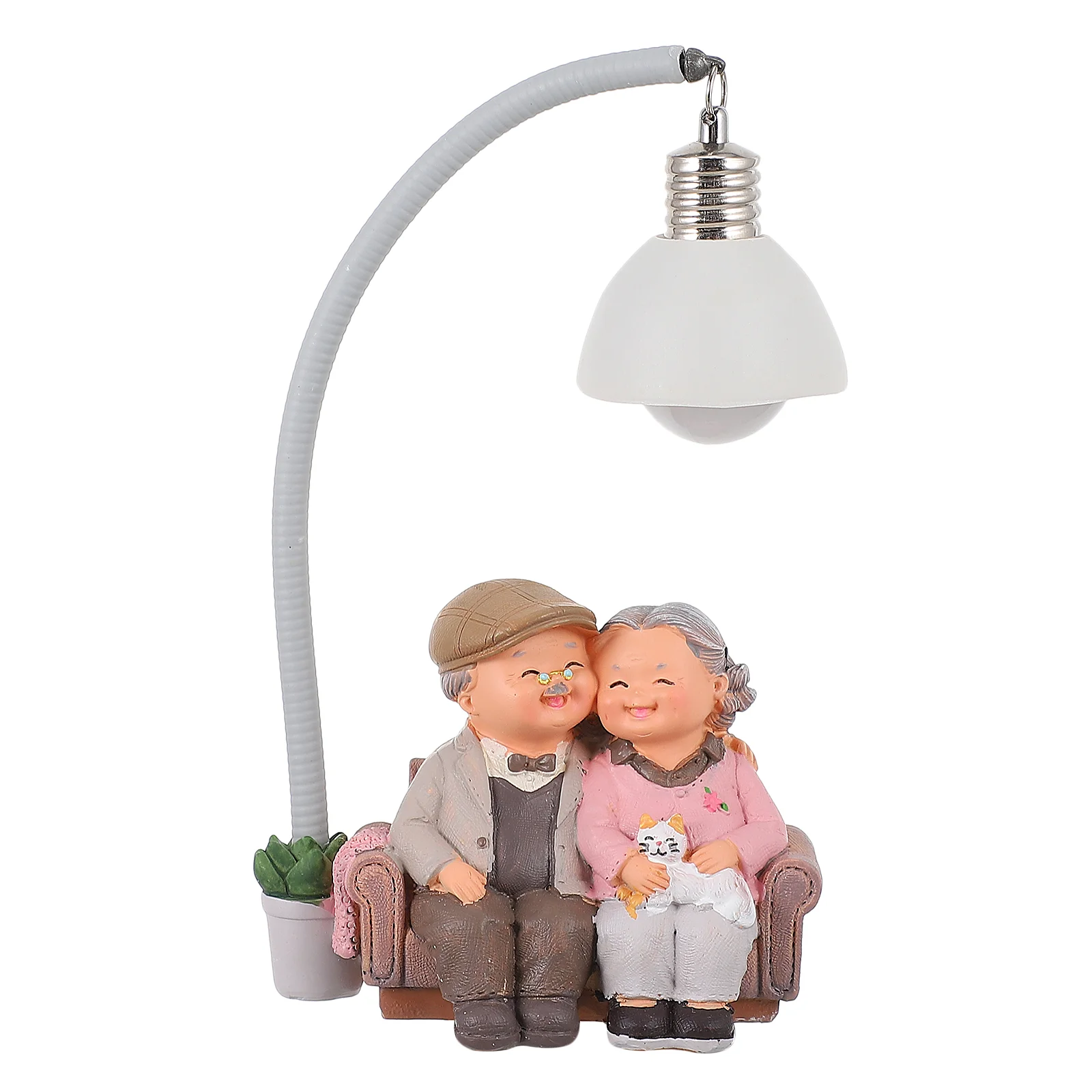 Old Man Granny Ornaments Resin Craft Decoration Figurines Desktop Memorial Sculpture Elderly Valentines Day