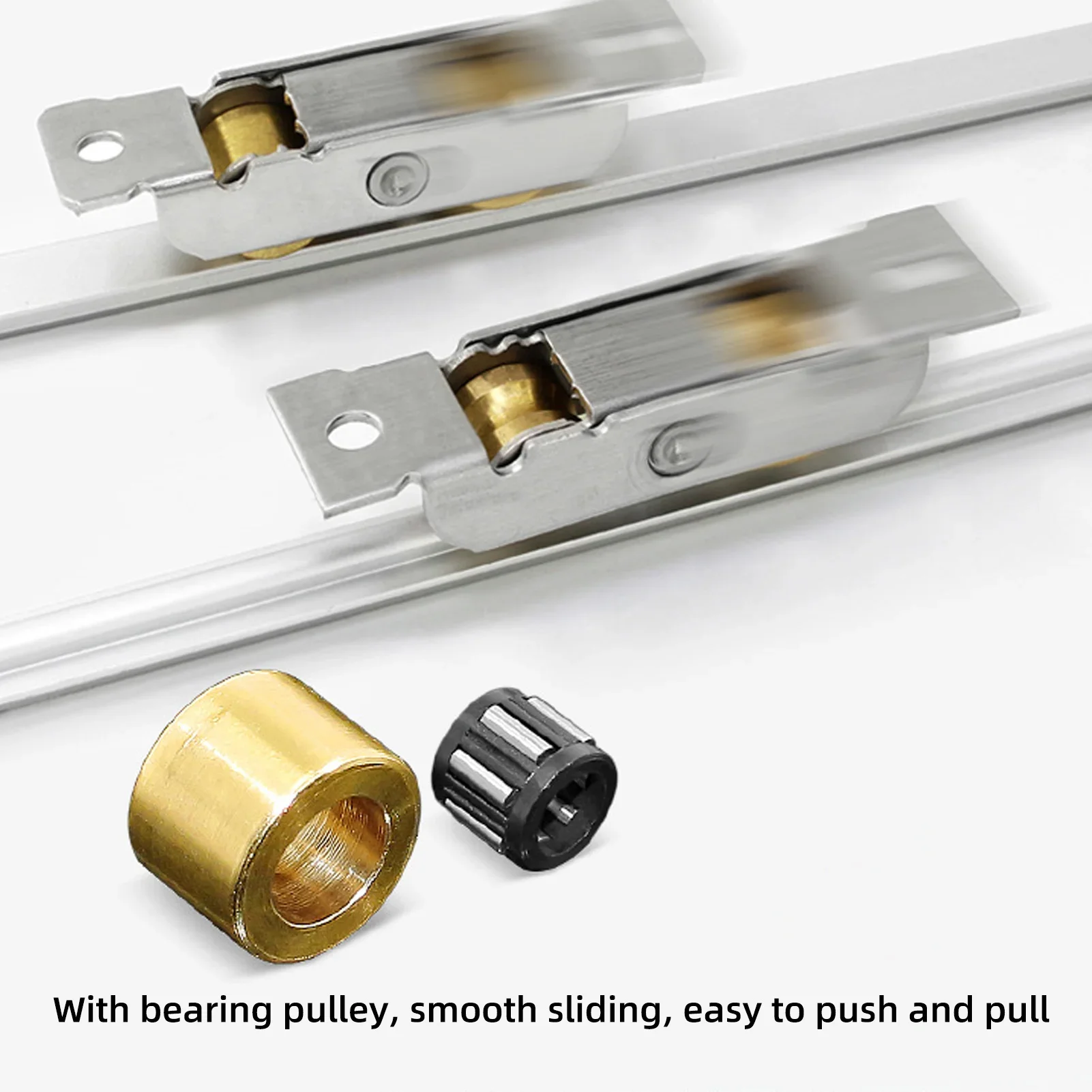 Sliding Patio Door Roller Assembly Stainless Steel and Copper Sliding Door Wheel Roller Window Accessory with Screws for Home