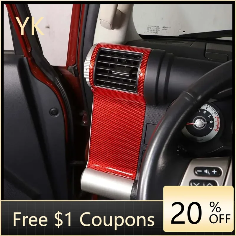 

Для Toyota FJ Cruiser 07-21 мягкое углеродное волокно, боковая розетка для кондиционера автомобиля, рамка, накладка, наклейка, аксессуары для интерьера автомобиля